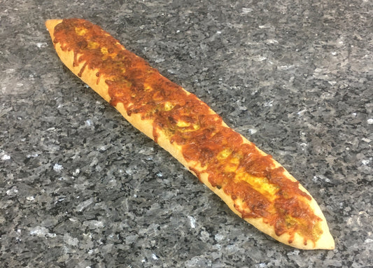 Basil pesto and Roasted Garlic Baguette with Mozzarella