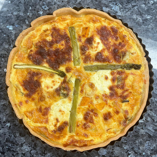 Salmon Dill Asparagus Quiche